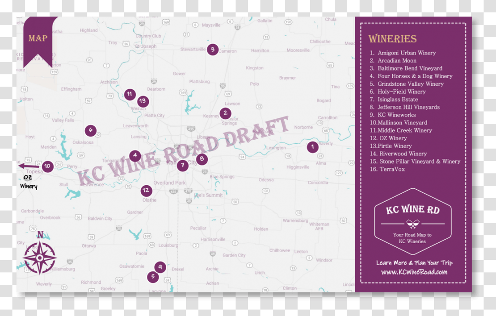 Kansas City Wine Road Map Handwriting, Menu, Paper, White Board Transparent Png