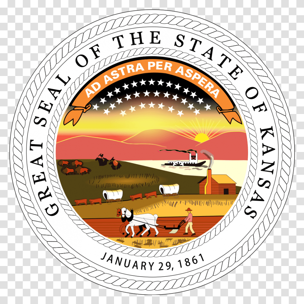 Kansas State Flag And Seal Download Vector Kansas Law, Logo, Symbol, Person, Text Transparent Png