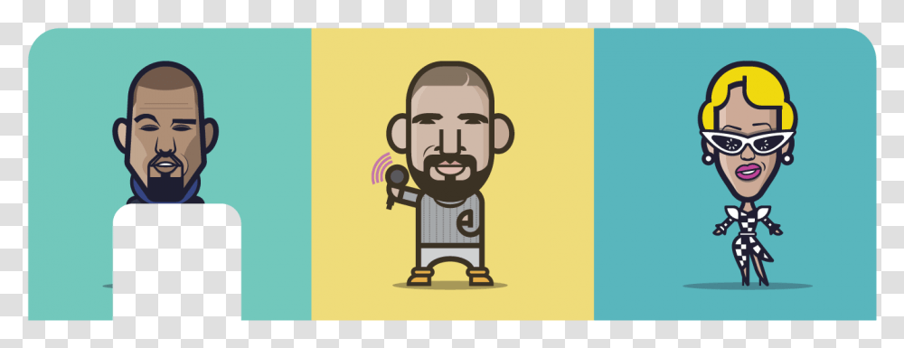Kanye Drizzy Cardi Cartoon, Person, Label, Sunglasses Transparent Png