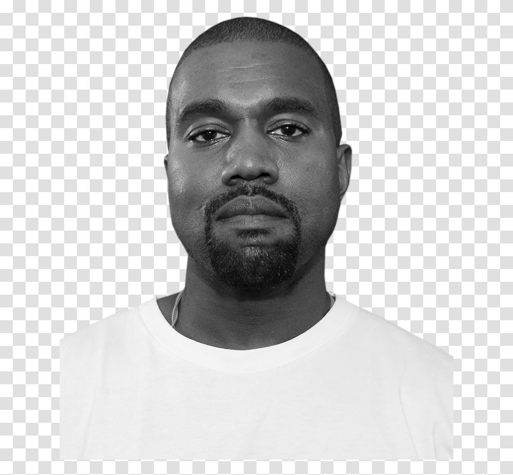Kanye Face Kanye Black And White, Person, Human, Head, Portrait Transparent Png
