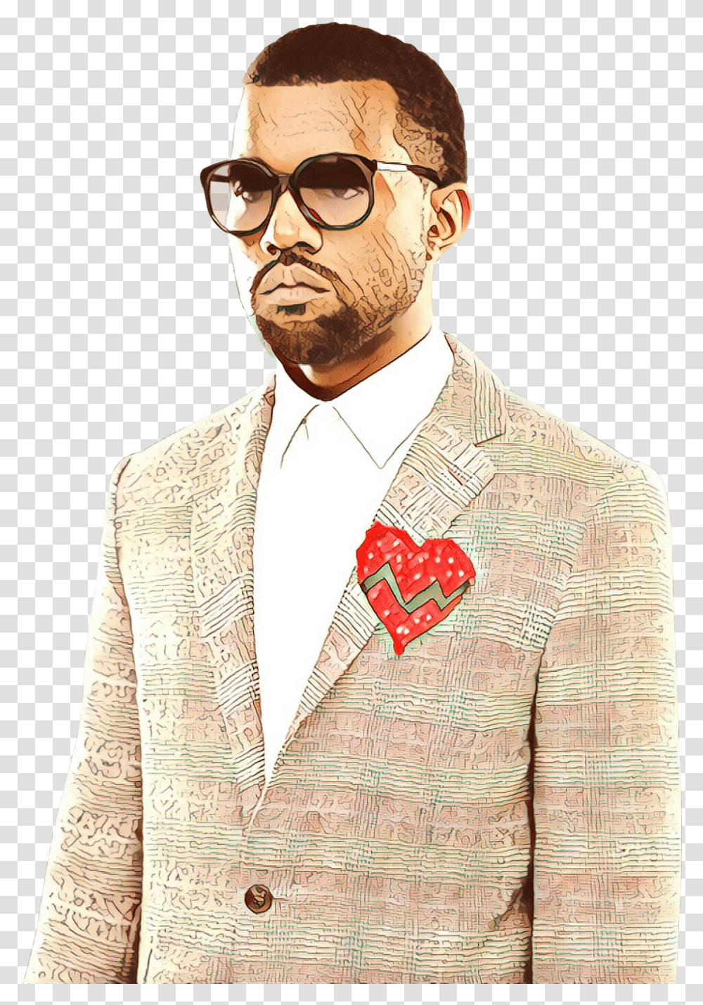 Kanye West 808s Amp Heartbreak Hip Hop Music Moustache, Person, Blazer, Jacket Transparent Png