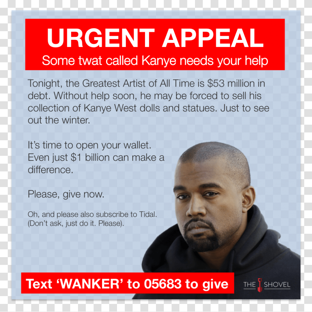 Kanye West Face Dcb Bank, Advertisement, Flyer, Poster, Paper Transparent Png