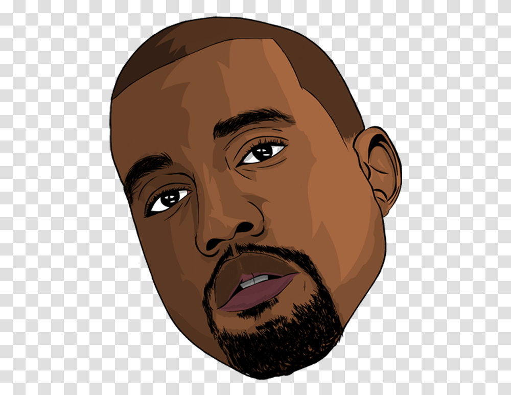 Kanye West Sticker, Face, Head, Beard, Portrait Transparent Png