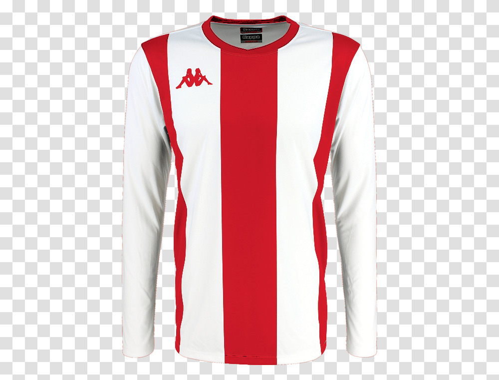 Kappa Caserne Match Shirt In Long Sleeve With Red And Kappa Long Sleeve Striped, Apparel, Jersey Transparent Png