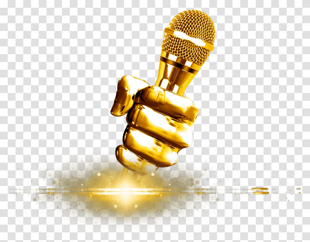 Karaoke Golden Microphone Background, Electrical Device, Lamp, Light Transparent Png