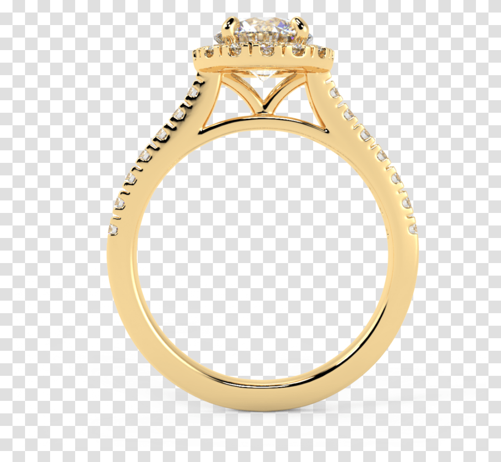 Karat Gold And Diamond Halo Ring Engagement Ring, Jewelry, Accessories, Accessory Transparent Png