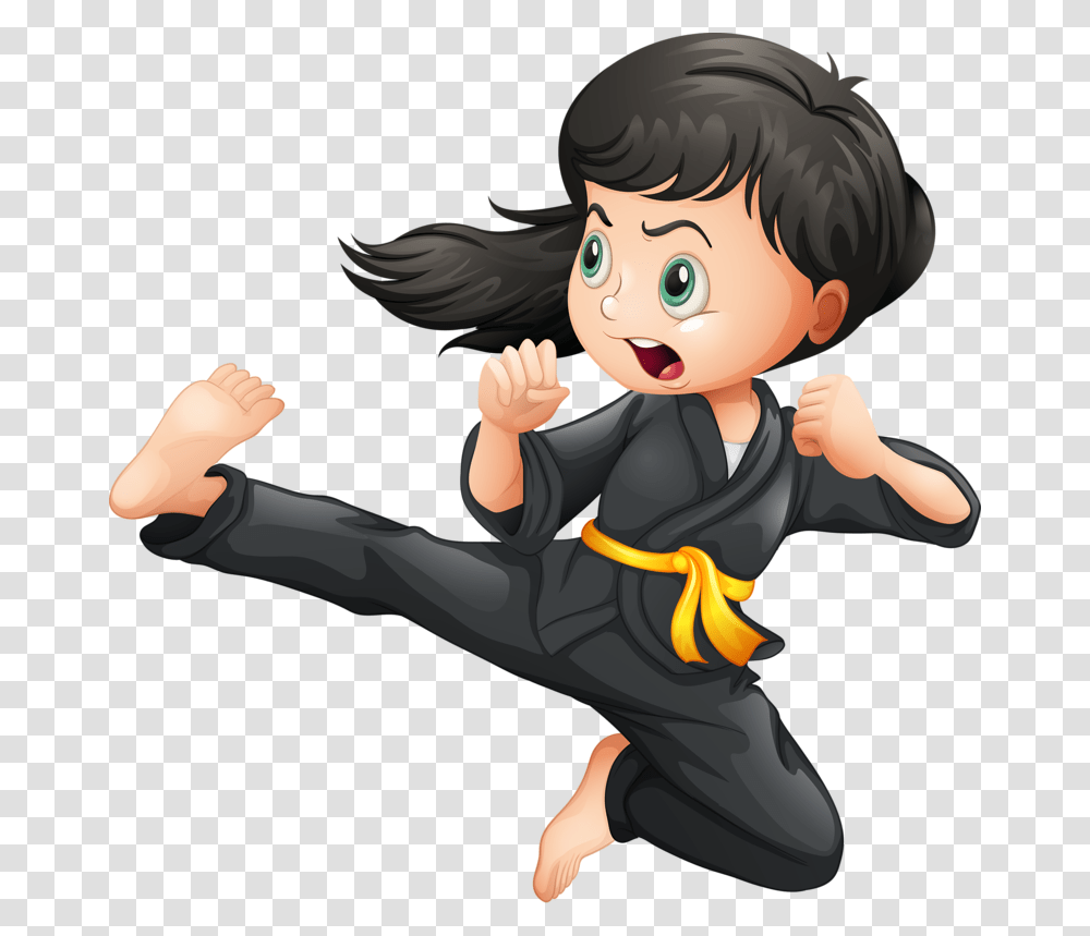Karate Clipart Brave Child Cartoon Karate Kid, Person, Human, Martial Arts, Sport Transparent Png