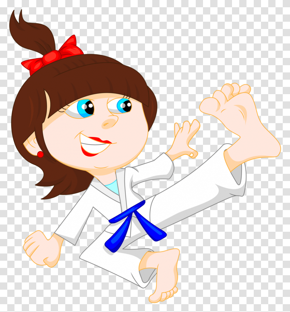 Karate Clipart Chibi Girl Karate Cartoon, Person, Human, Hand, Performer Transparent Png