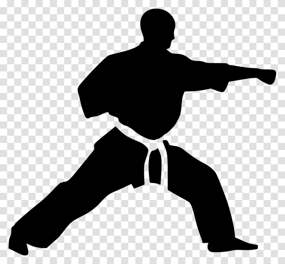 Karate Martial Arts Kick Sparring Clip Art Karate Silhouette, Person, Human, Sport Transparent Png