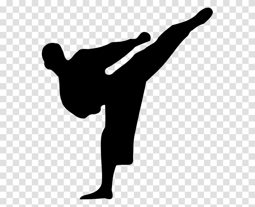 Karate Martial Arts Taekwondo Silhouette Kick, Gray, World Of Warcraft Transparent Png