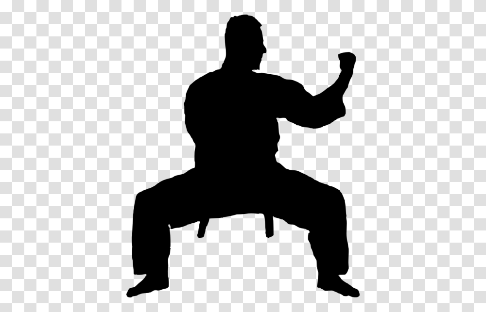 Karate Silhouette, Person, Human, Ninja, Kneeling Transparent Png