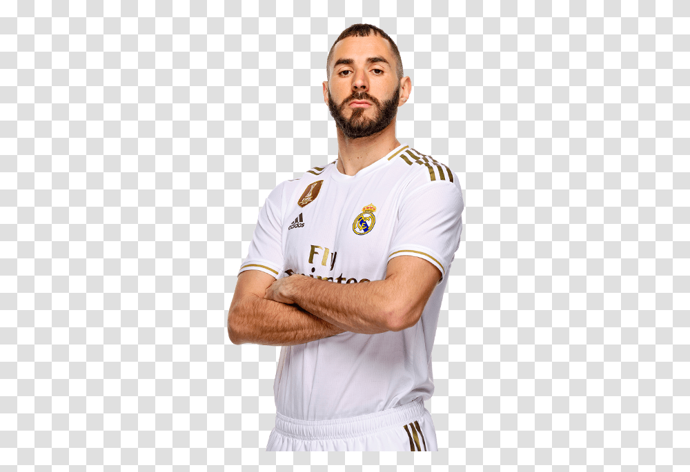 Karim Mustafa Benzema Benzema Real Madrid 2019 2020, Person, Face, Shirt Transparent Png