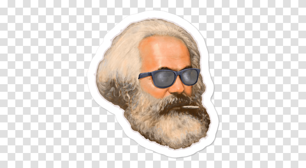 Karl Marx Smoking A Fatty Sticker Portrait Of Karl Marx, Sunglasses, Accessories, Accessory, Face Transparent Png