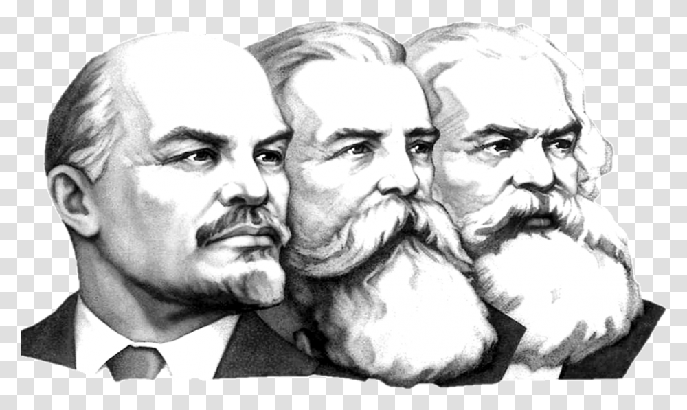 Karl Marx Y Lenin, Drawing, Person, Human Transparent Png
