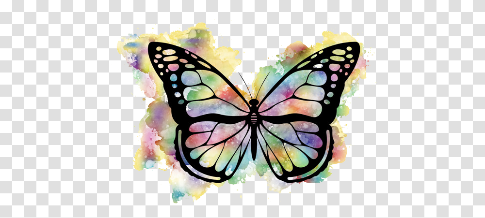Karla Alvarez Colorful Watercolor Butterfly, Art, Stained Glass, Modern Art, Graphics Transparent Png