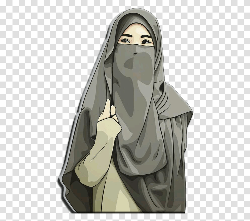 Kartun Hijab Fu, Cloak, Fashion, Robe Transparent Png