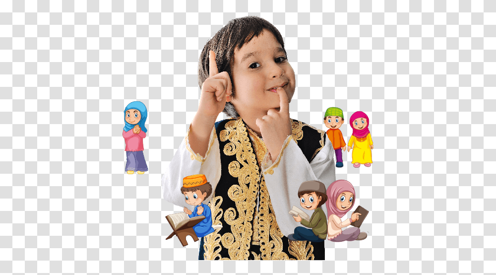Kartun Kelompok Anak Muslim, Person, Doll, Toy, Performer Transparent Png