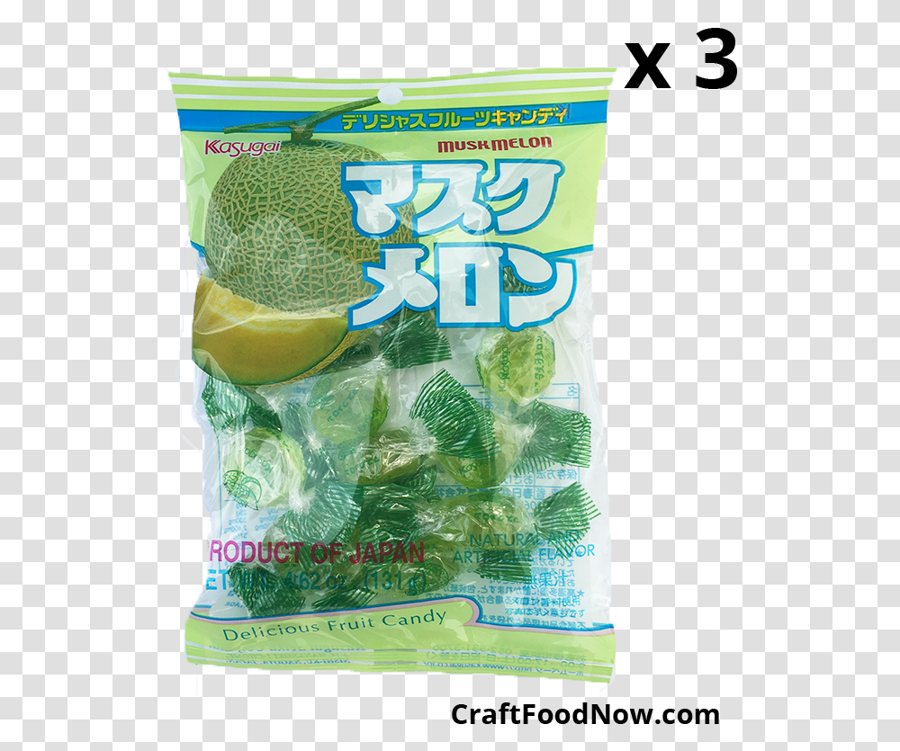 Kasugai Muskmelon Japanese Candies 3 Pack Broccoli, Pillow, Cushion, Plant, Food Transparent Png