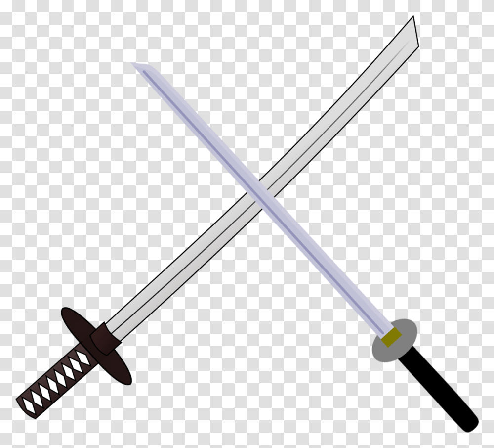 Katana And Shi Ken Samurai Sword W Svg File, Blade, Weapon, Weaponry, Baton Transparent Png