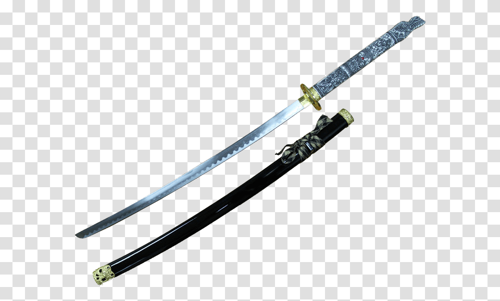 Katana Sword Dragon Handle Samurai Sword Sabre Collectible Sword, Blade, Weapon, Weaponry Transparent Png