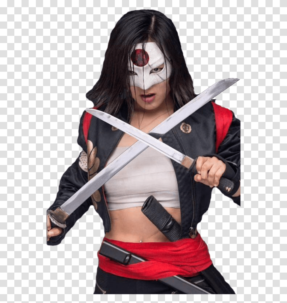 Katana Y Harley Quinn, Costume, Person, Performer, Weapon Transparent Png