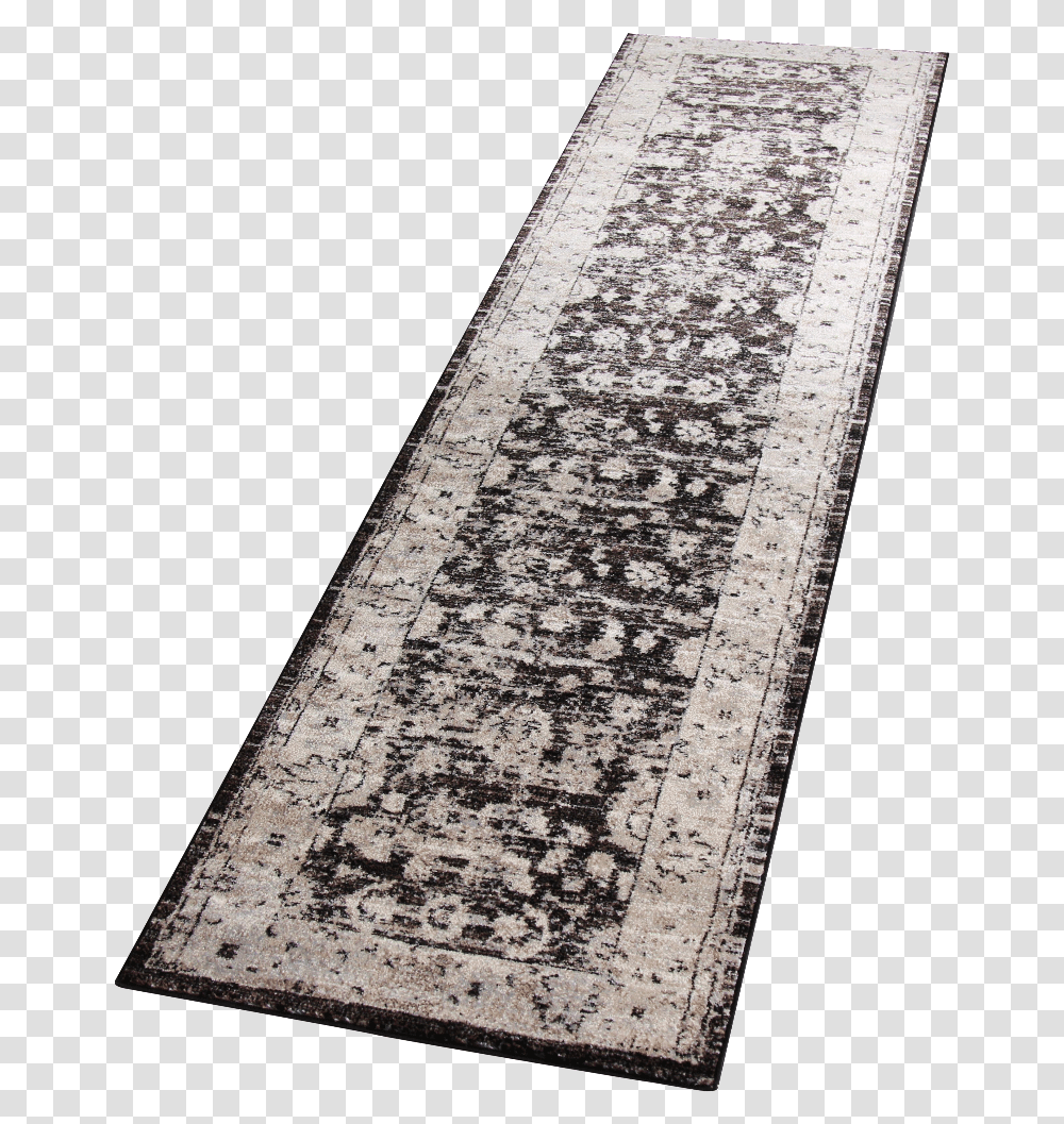 Katheryn Brown Distressed Damask Pattern Power Loomed Floor, Rug Transparent Png
