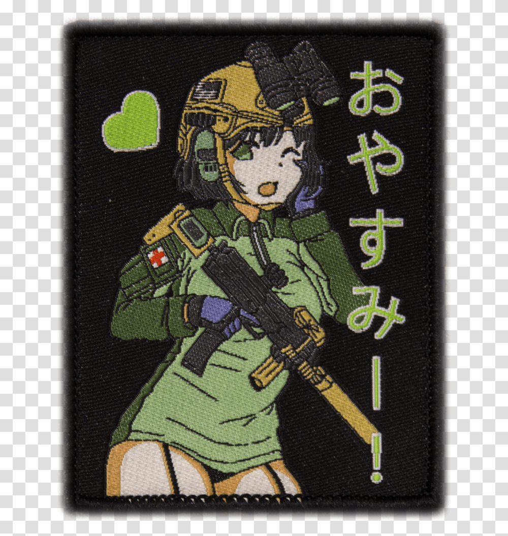Katou Good Night Anime Morale Patches, Person, Leisure Activities, Military Uniform Transparent Png
