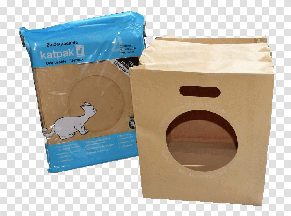 Katpak Biodegradable Litter Box Disposable Litter Box, Cardboard, Carton, Cat, Pet Transparent Png