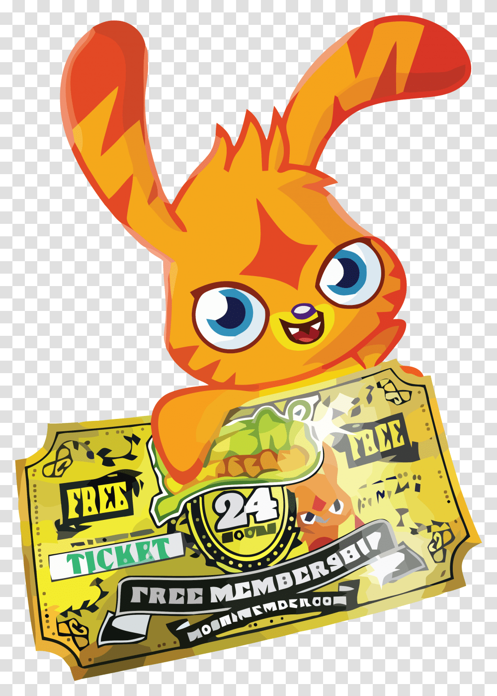 Katsuma Gold Ticket Clipart Moshi Monsters Golden Ticket, Food, Deer, Wildlife, Mammal Transparent Png