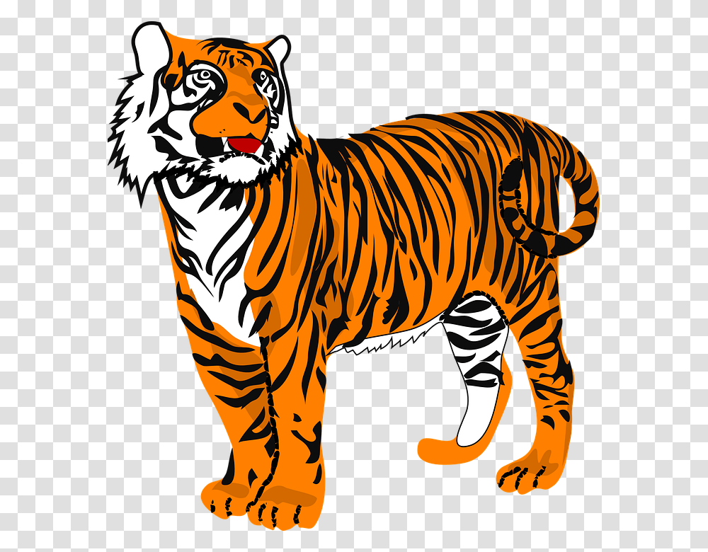Katze Clipart Animated Pictures Of Tiger, Wildlife, Mammal, Animal, Zebra Transparent Png
