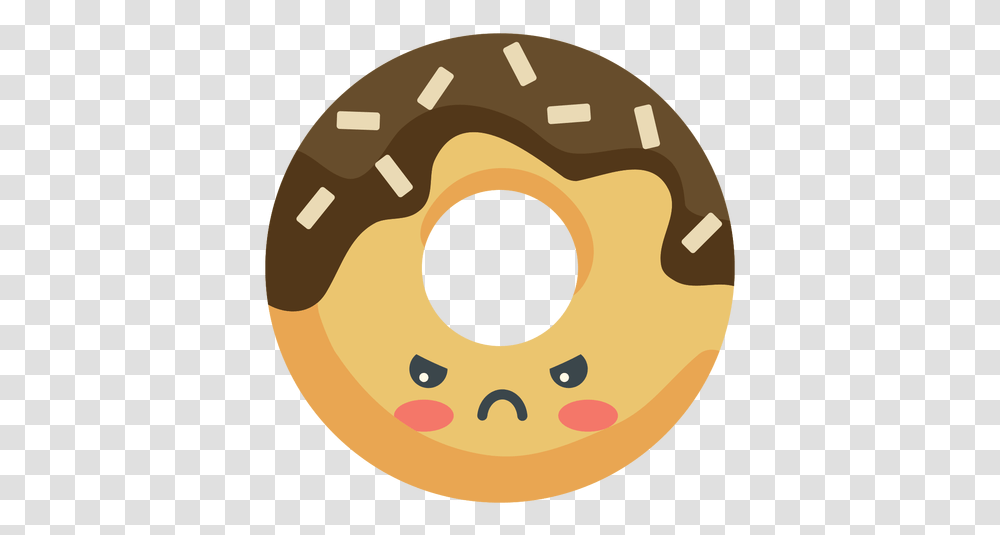 Kawaii Angry Donut & Svg Vector File Angry Donut, Bread, Food, Pastry, Dessert Transparent Png