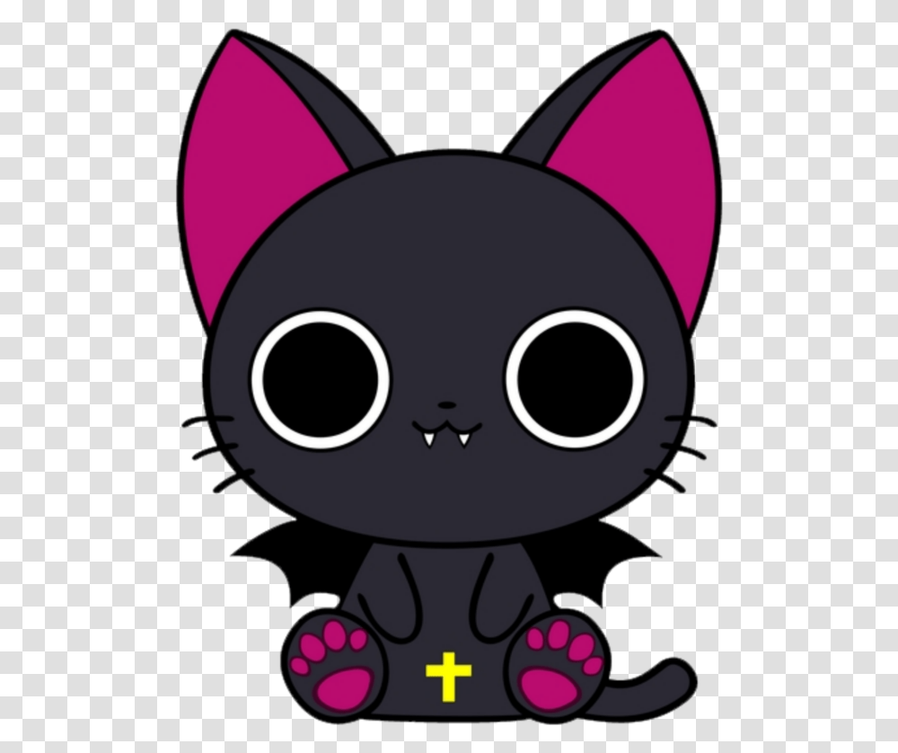 Kawaii Black Cat Bat Wings Halloween Black Cat Kawaii Halloween Transparent Png