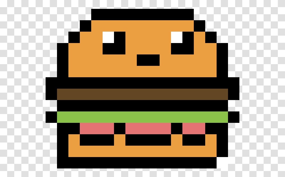 Kawaii Burger Pixel Art, Pac Man, Building Transparent Png