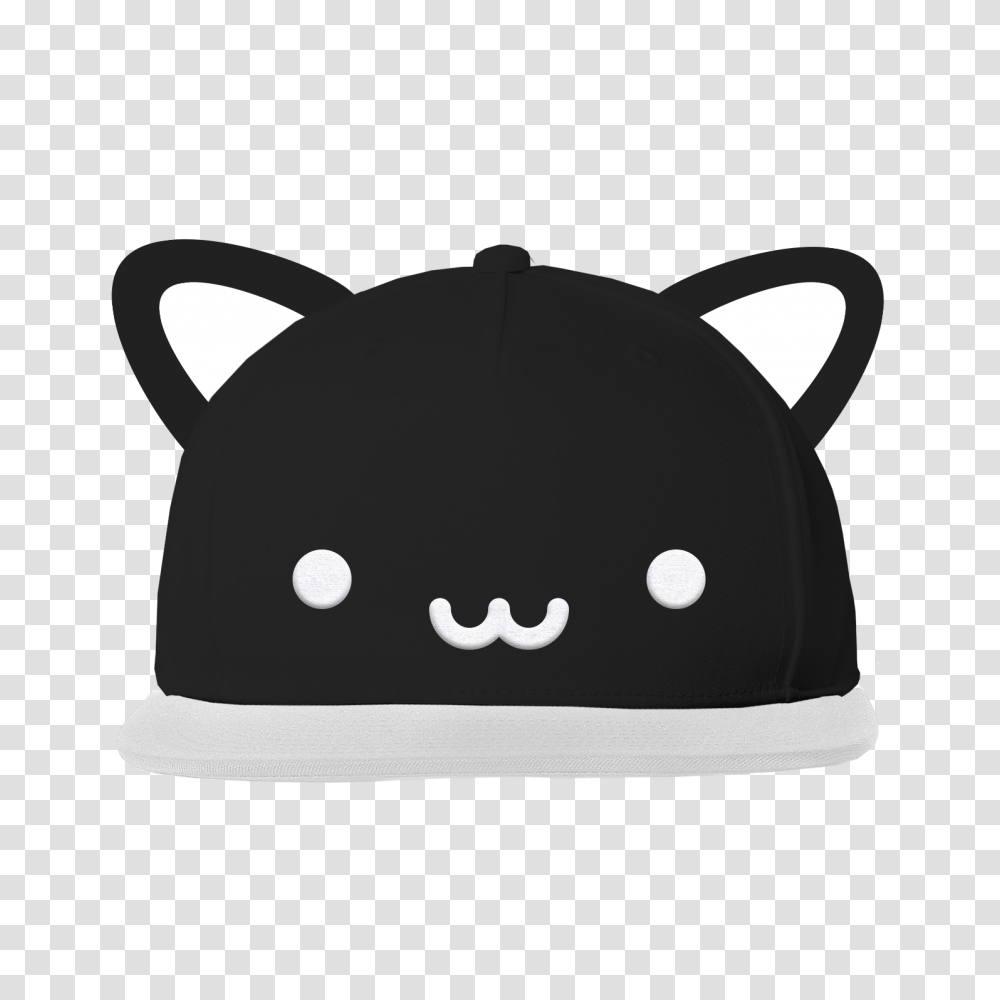 Kawaii Cat Flat Brim Cap With Ears Whistle Flute Clothing, Cushion, Pillow, Hat, Stencil Transparent Png