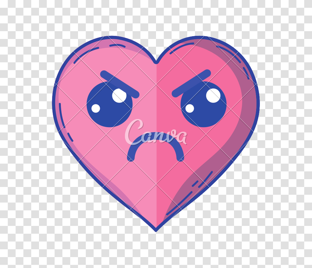 Kawaii Cute Angry Heart Love, Balloon, Cushion Transparent Png