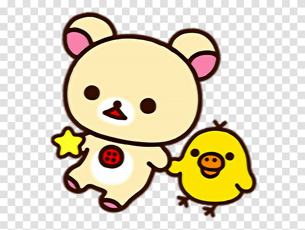 Kawaii Cute Bear Chick Rillakkuma Chibi Sticker Sti Korilakkuma, Toy, Rattle Transparent Png