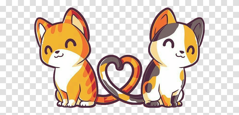 Kawaii Cute Cat Drawing Easy, Heart, Label Transparent Png
