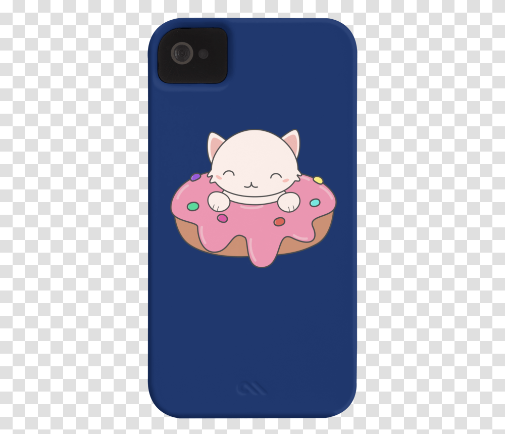 Kawaii Cute Cat On A Donut Barely There Phone Case Mobile Phone Case, Rattle, Animal, Greeting Card, Mail Transparent Png
