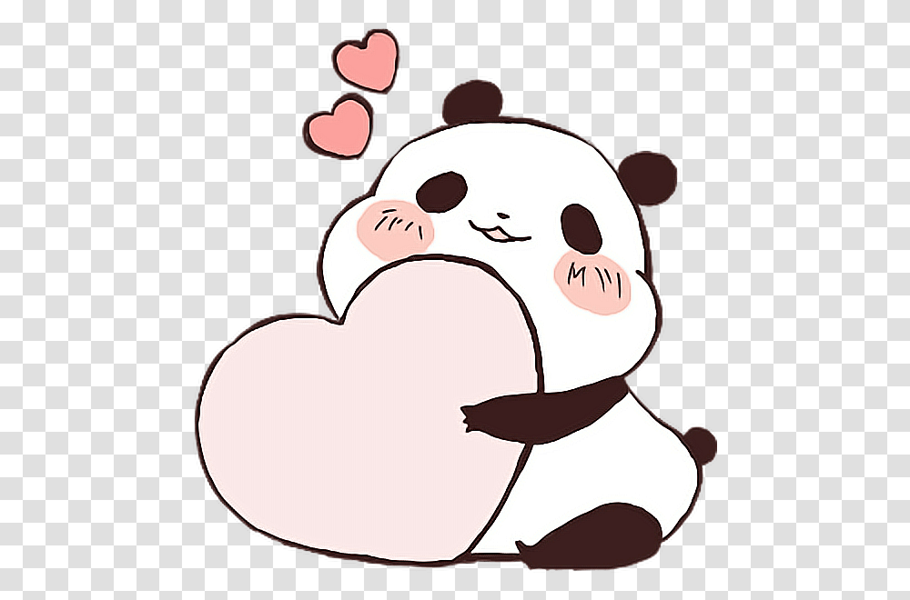 Kawaii Cute Love Hearts Yururin Panda, Drawing, Label, Doodle Transparent Png