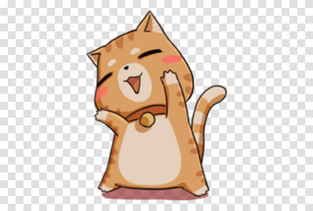 Kawaii Cute Overlay Cat Kitty Edit Sumo Cat Line Sticker, Toy, Figurine Transparent Png