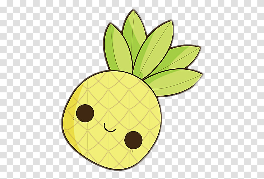Kawaii Cute Pineapple Yellow Chibi Small Little Food, Plant, Leaf, Lamp, Fruit Transparent Png