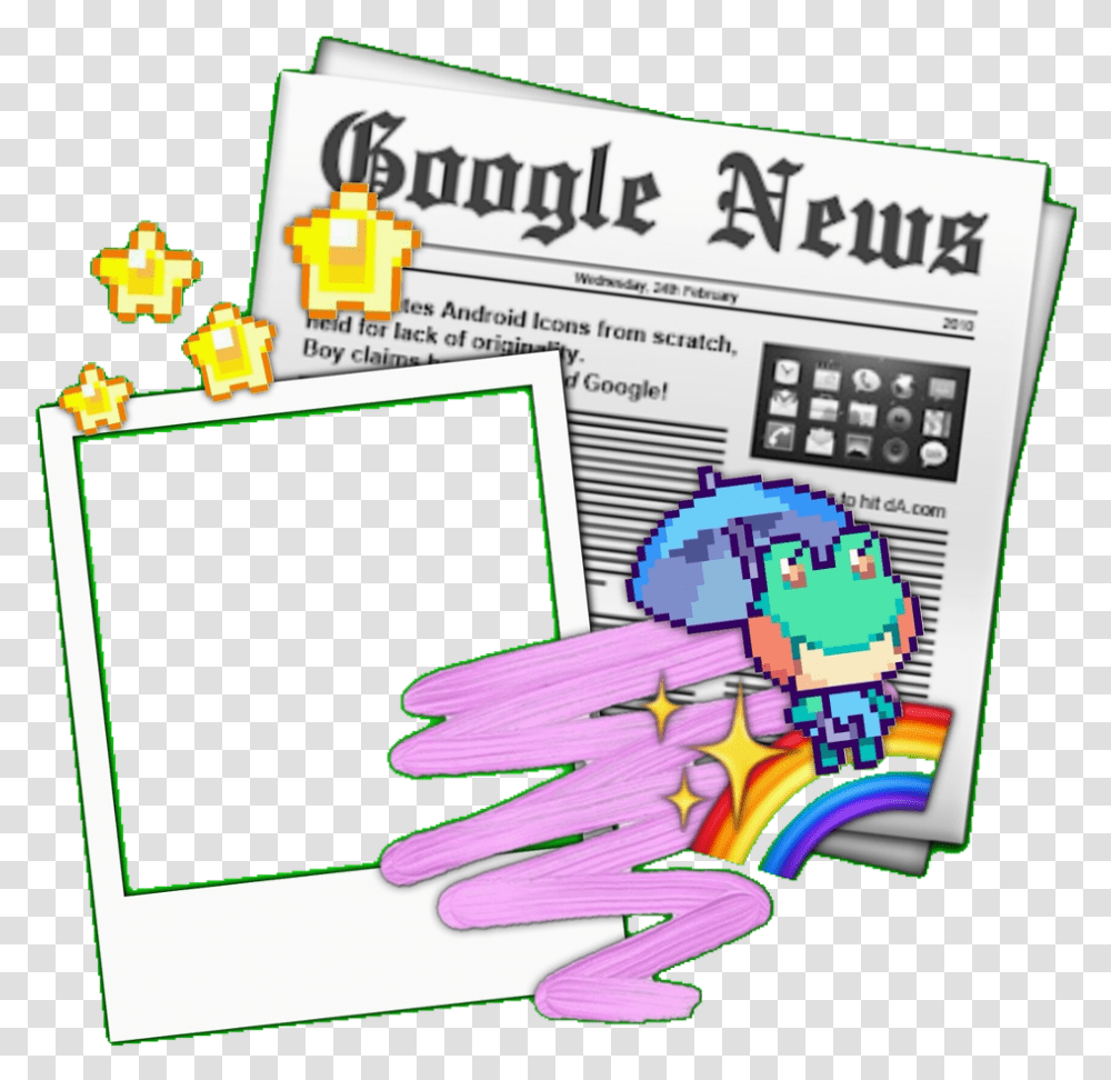 Kawaii Cute Rainbow Colorful Stars Pixels Pixel Newspaper Hd, Flyer, Poster, Advertisement Transparent Png
