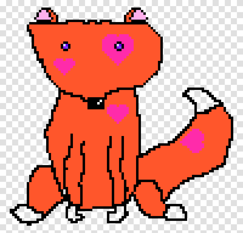 Kawaii Heart Fox Kawaii Pixel Art Fox, Toy, Poster, Advertisement, Hand Transparent Png