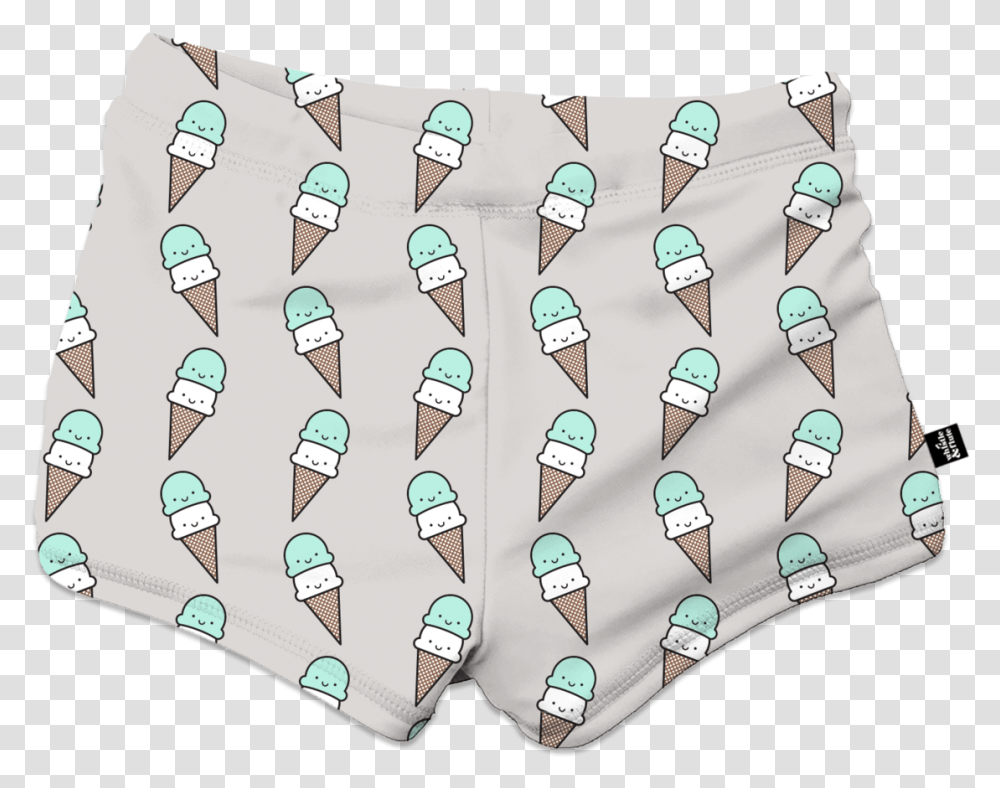 Kawaii Ice Cream Unisex Swim Trunks Pattern, Turquoise, Recycling Symbol, Plot Transparent Png