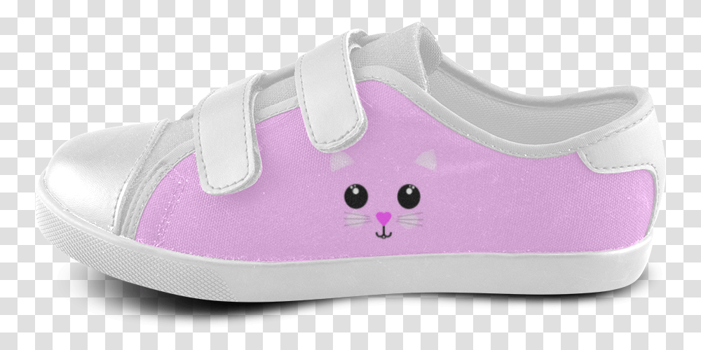 Kawaii Kitty Velcro Canvas Kid's Shoes Skate Shoe, Apparel, Footwear, Sneaker Transparent Png