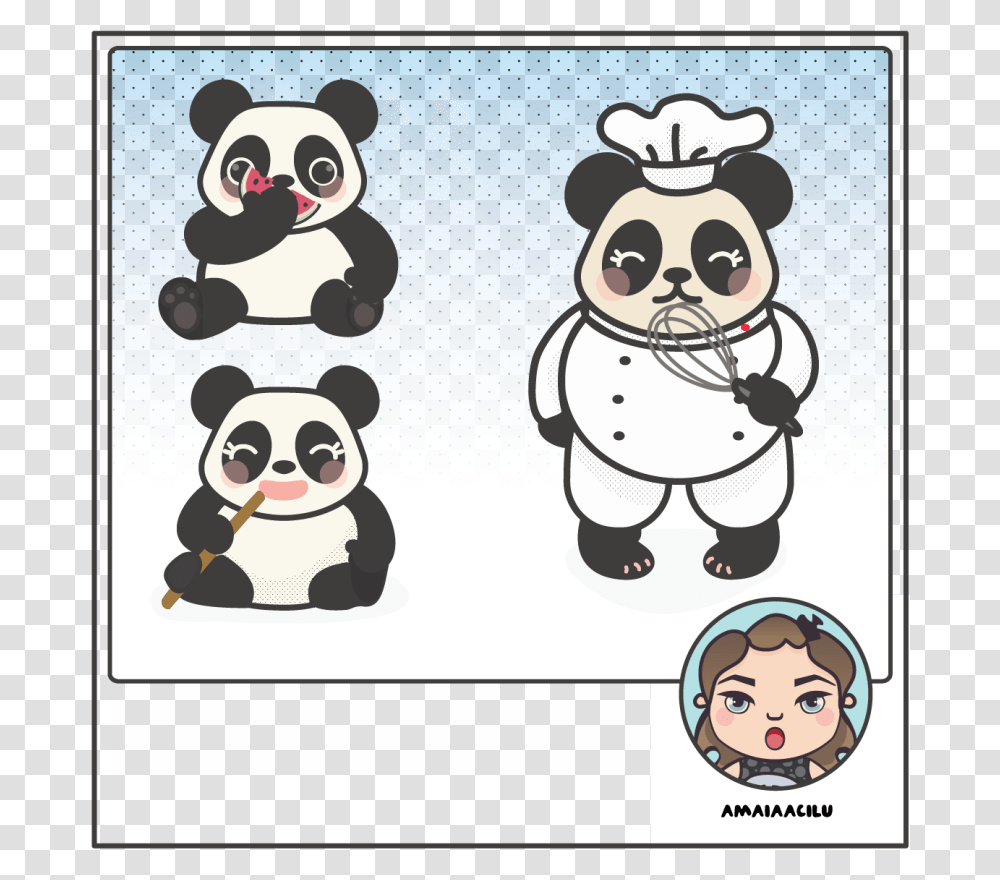 Kawaii Panda Cartoon, Giant Panda, Bear, Wildlife, Mammal Transparent Png