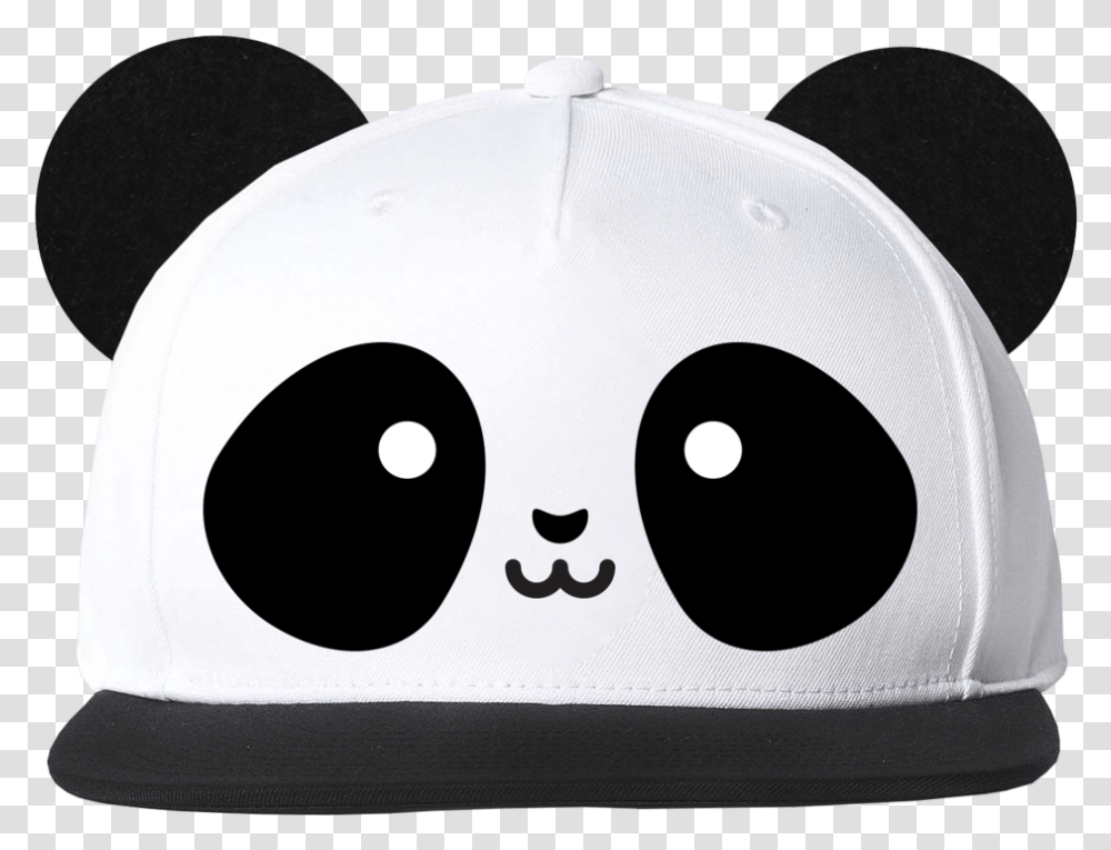 Kawaii Panda Flat Brim Cap With Ears Panda Cap, Clothing, Apparel, Baseball Cap, Hat Transparent Png