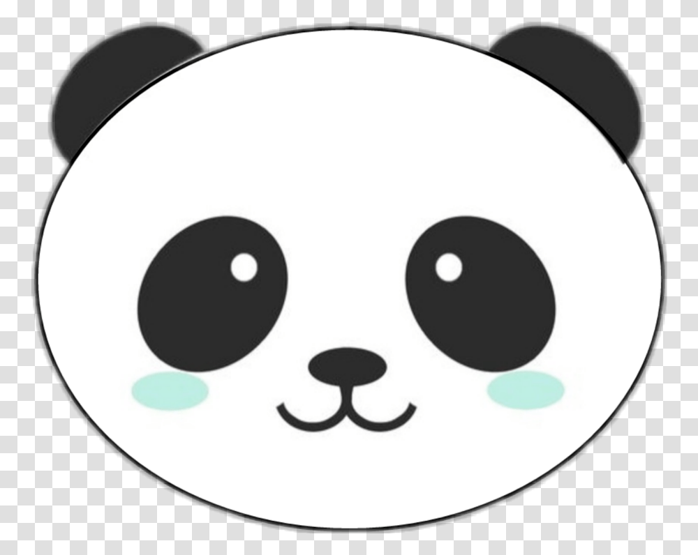 Kawaii Panda Head Bigpanda Panda Amanda, Disk, Stencil, Face, Sticker Transparent Png
