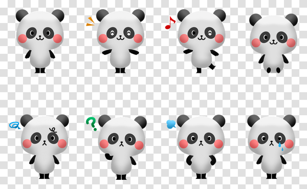 Kawaii Panda Kawaii Bear Panda Cute White China Giant Panda, Crowd, Video Gaming, Sphere Transparent Png