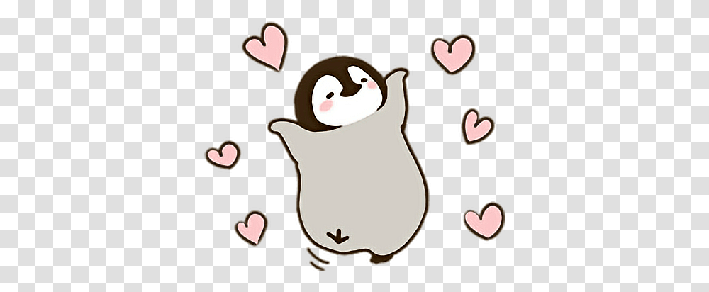 Kawaii Penguin Love Heart, Snowman, Animal, Mammal, Bird Transparent Png